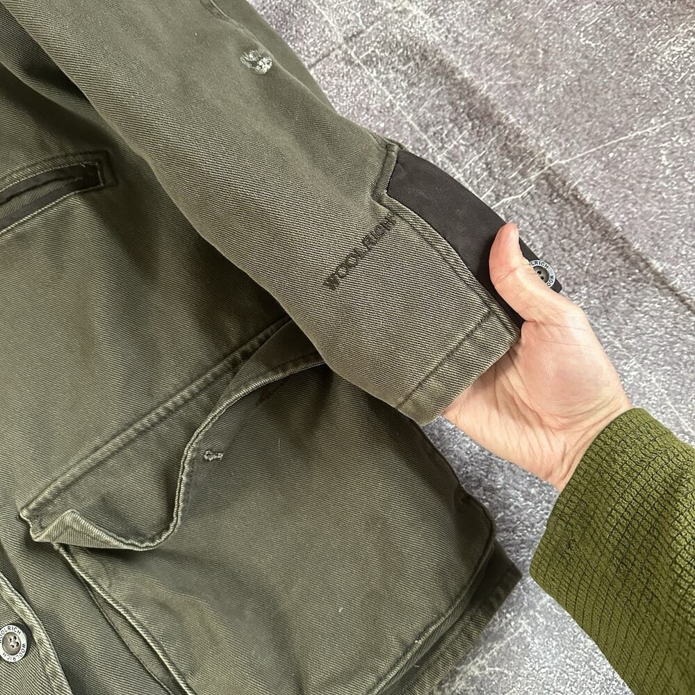Women's Woolrich Dorrington Olive Green Canvas Fleece Lined Barn Chore Jacket M - Picture 2 of 7